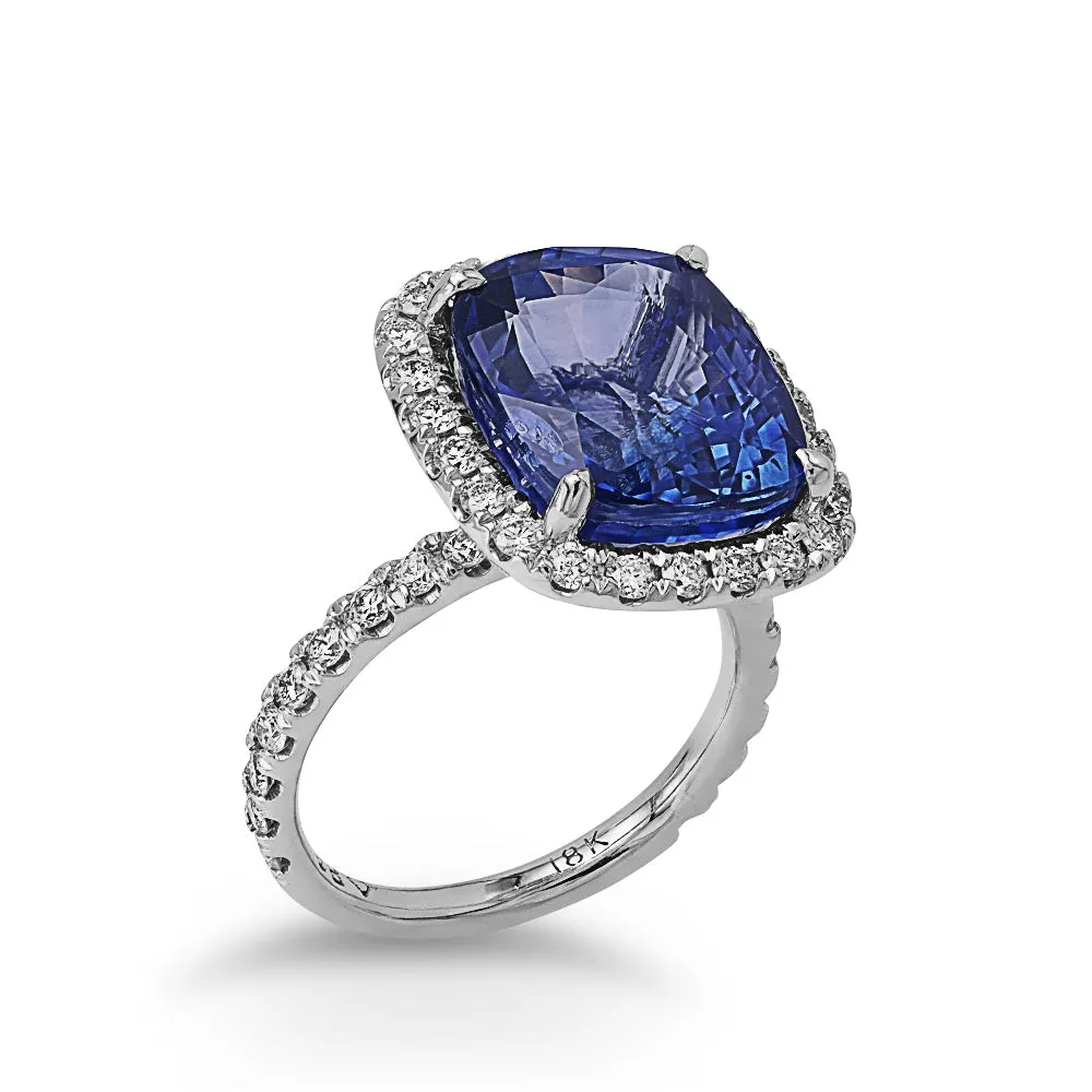 Blue Sapphire Diamond Ring