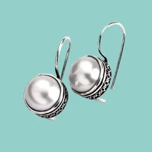 Bluenoemi silver and pearl drop earrings Sterling silver earrings