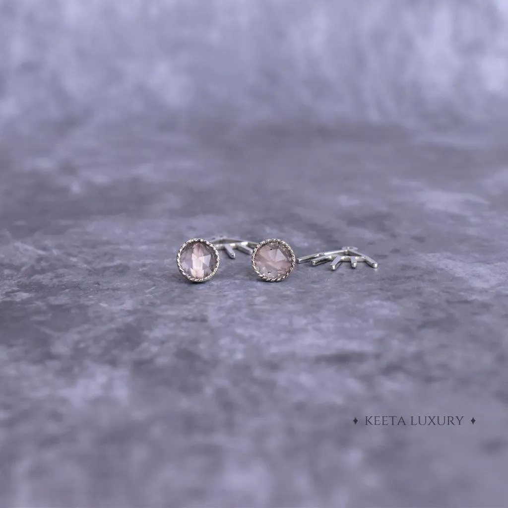 Boho Elegance - Rose Quartz  Studs