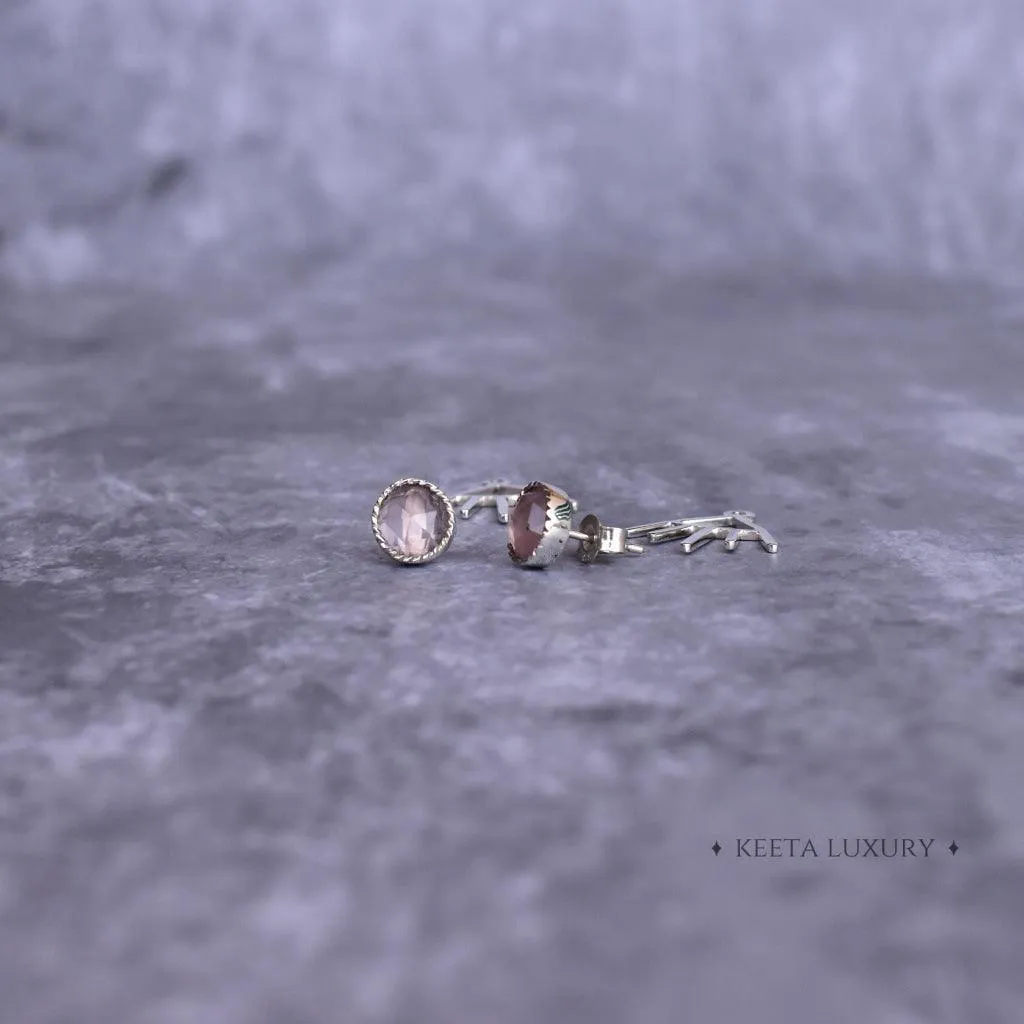 Boho Elegance - Rose Quartz  Studs