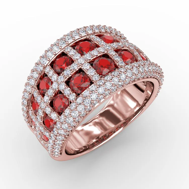 Bold and Beautiful Ruby and Diamond Ring