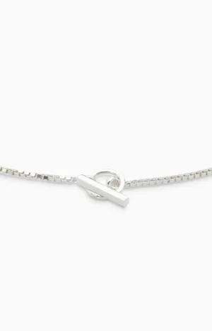 Box Chain Fob Necklace  | Silver