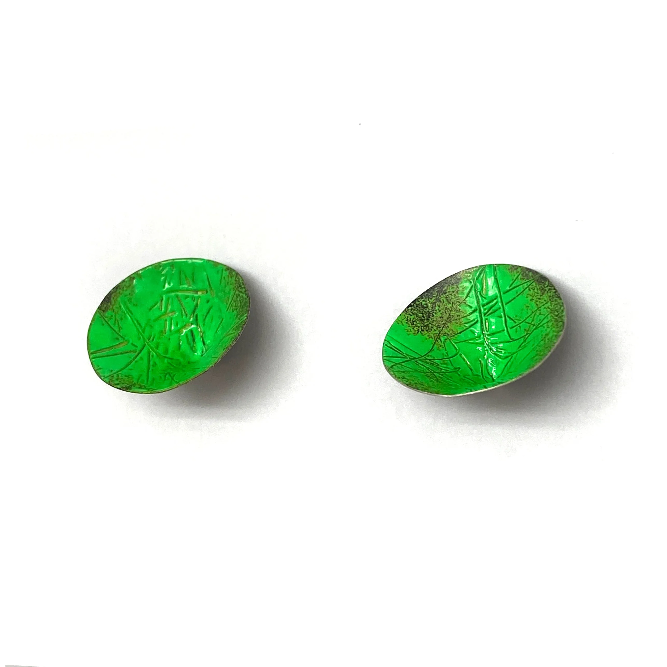 Bright Green Cone Earrings