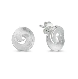 Brushed Finished Circle Earrings