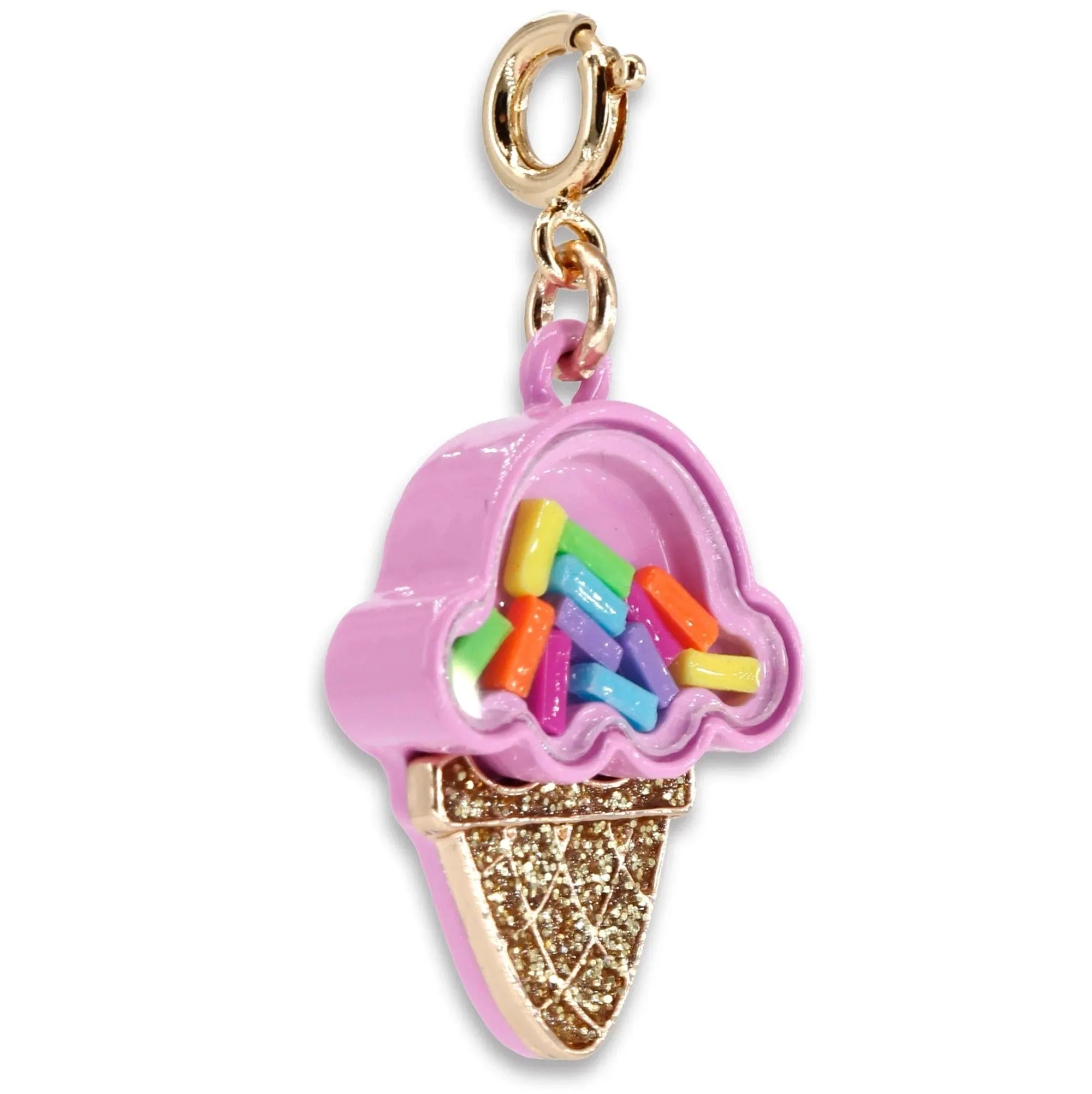 Charmit Gold Ice Cream Cone Shaker Charm - Gold