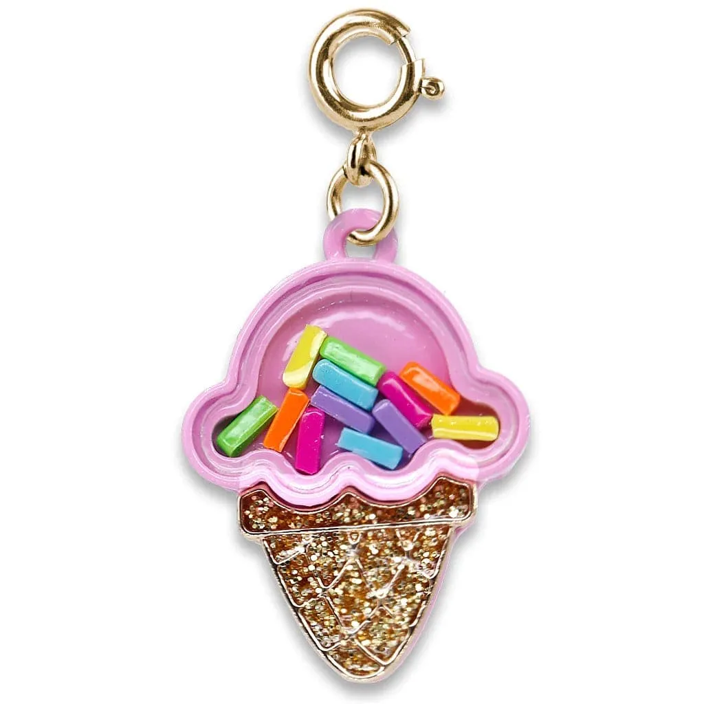 Charmit Gold Ice Cream Cone Shaker Charm - Gold