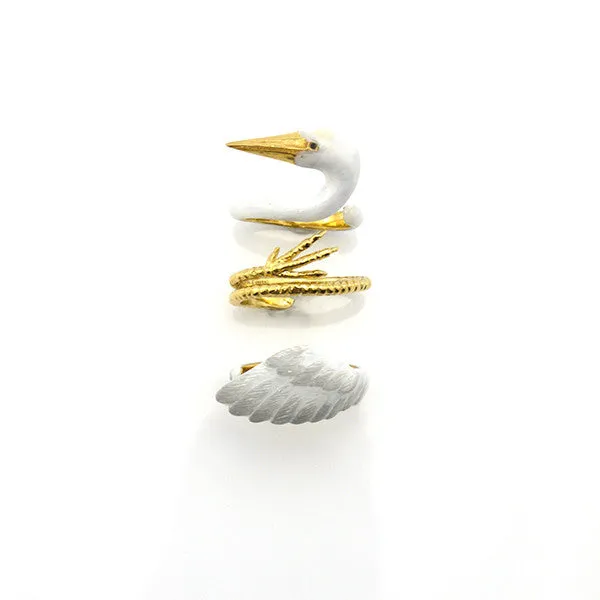 Crane Bird 3 Pieces Set Ring