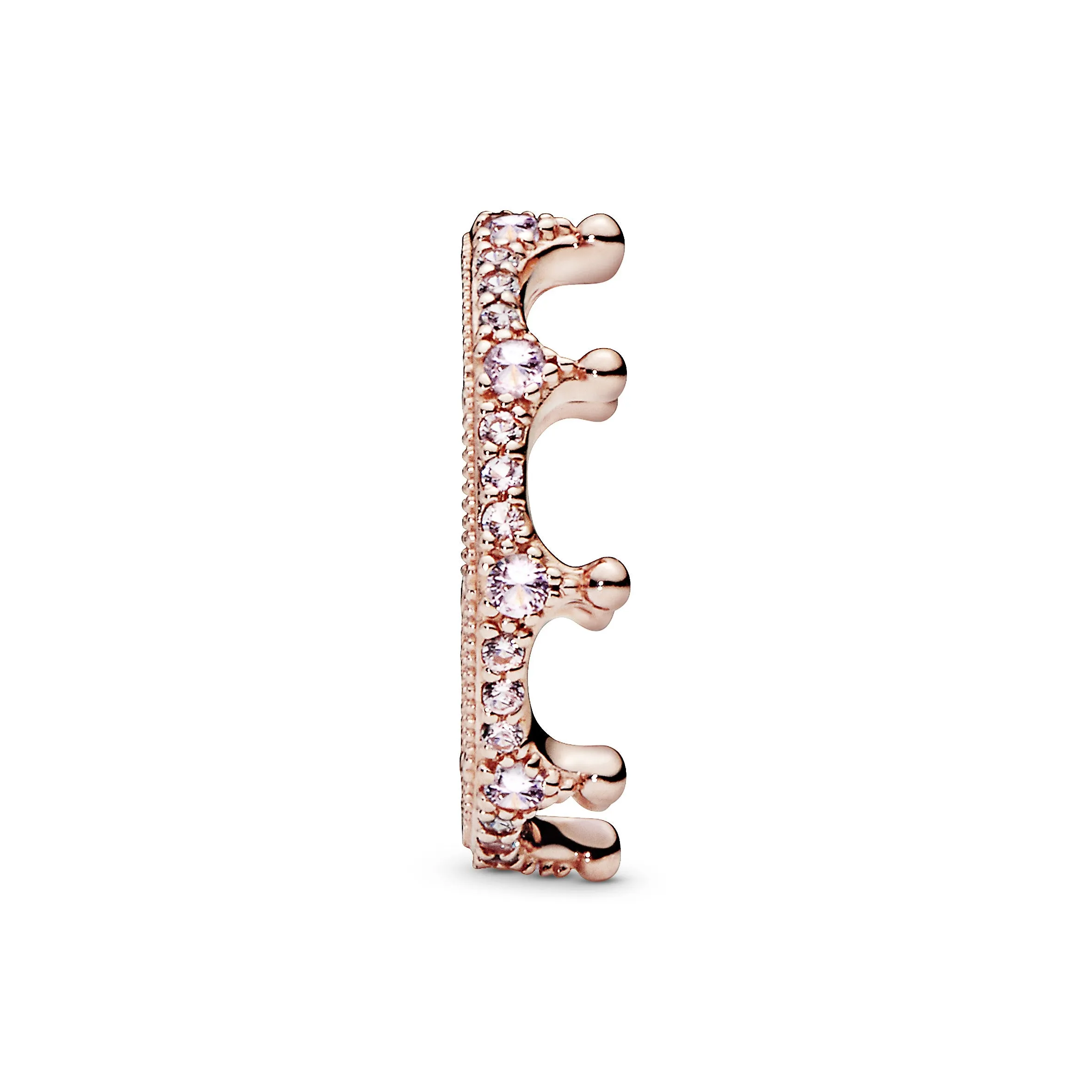 Crown 14k Rose Gold-plated ring with orchid pink and blush pink crystal