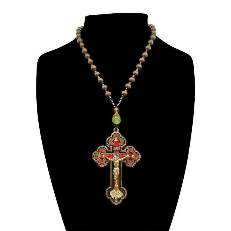 Crucifix Wood Cross WWJD Necklace