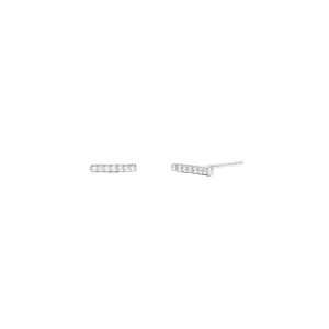 CZ PAVE BAR STUDS | SILVER