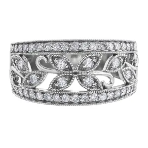 Diamond and White Gold Floral Inspired Band