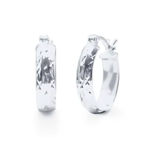 Diamond Cut Earrings in Sterling Silver