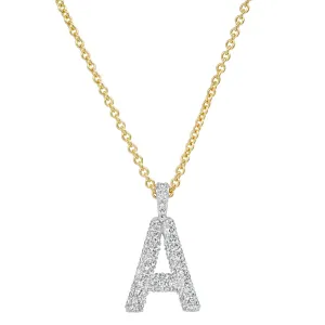 Diamond Puffy Initial Necklace