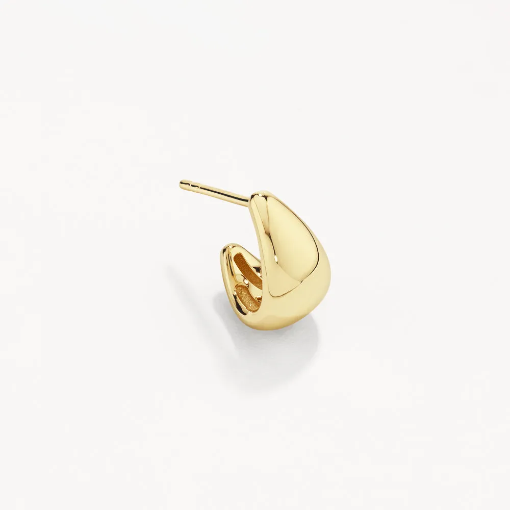 Dome Huggie Stud Earrings in 10k Gold