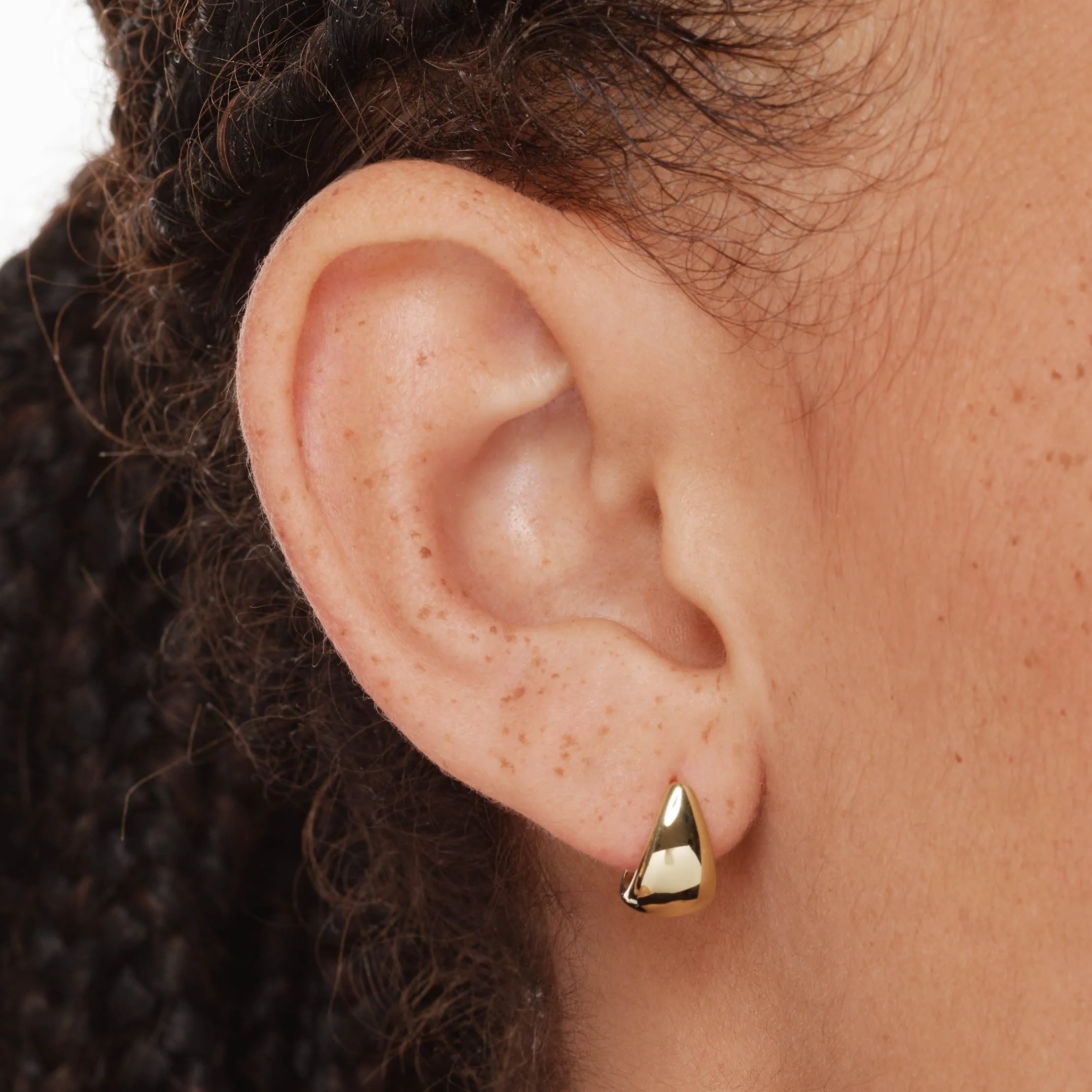 Dome Huggie Stud Earrings in 10k Gold