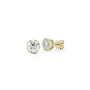 DRD Round Bezel Set Solitaire Studs 2.40 Ct. Total Weight