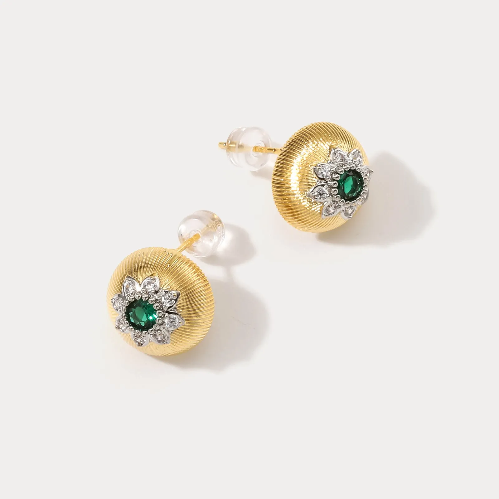 Emerald Flower Earrings