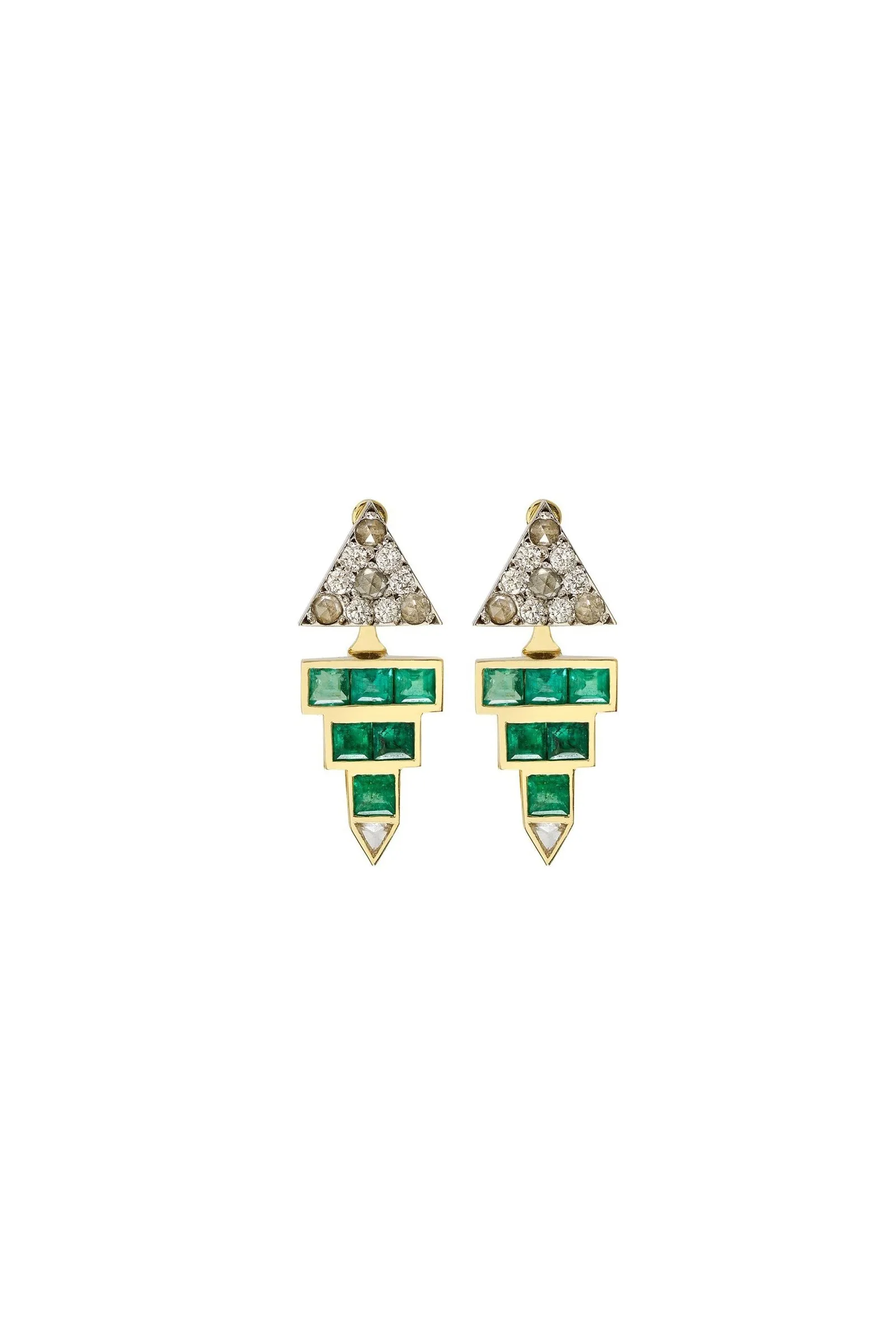 Emerald Pyramid Studs