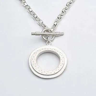 Emily Rosenfeld Sterling Silver Circle Toggle Necklace