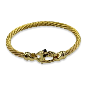 Estate 18K Yellow Gold Cable Bangle Bracelet