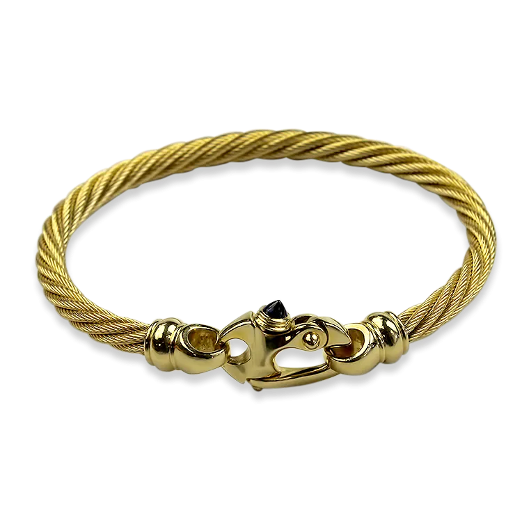 Estate 18K Yellow Gold Cable Bangle Bracelet