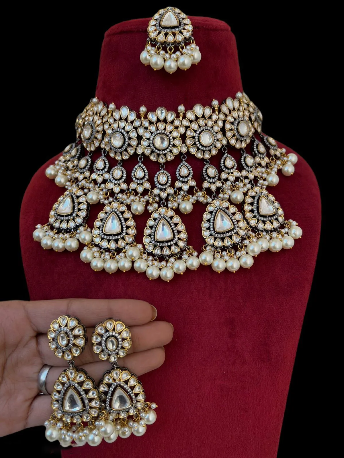 Exquisite Festive Polki Necklace Indian Jewelry, Pakistani Polki Bridal Jewelry Set, Wedding Layer Necklace Set, Indian Necklaces