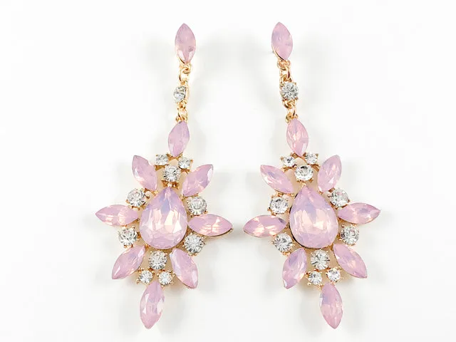 Fancy Stardust Design Pink Color Dangle Fashion Earrings