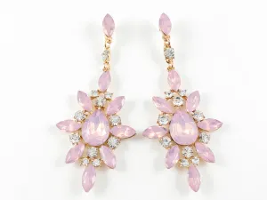 Fancy Stardust Design Pink Color Dangle Fashion Earrings