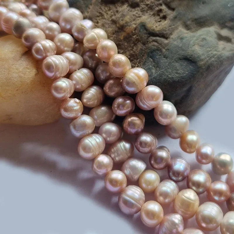 Freshwater, Pear, Real, Pearl, Sold, Per, Line, about,  56 Beads, String, Nugget Natural, Color Size, Approximately 7~9mm