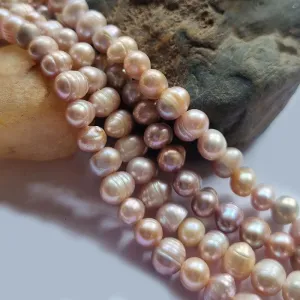 Freshwater, Pear, Real, Pearl, Sold, Per, Line, about,  56 Beads, String, Nugget Natural, Color Size, Approximately 7~9mm