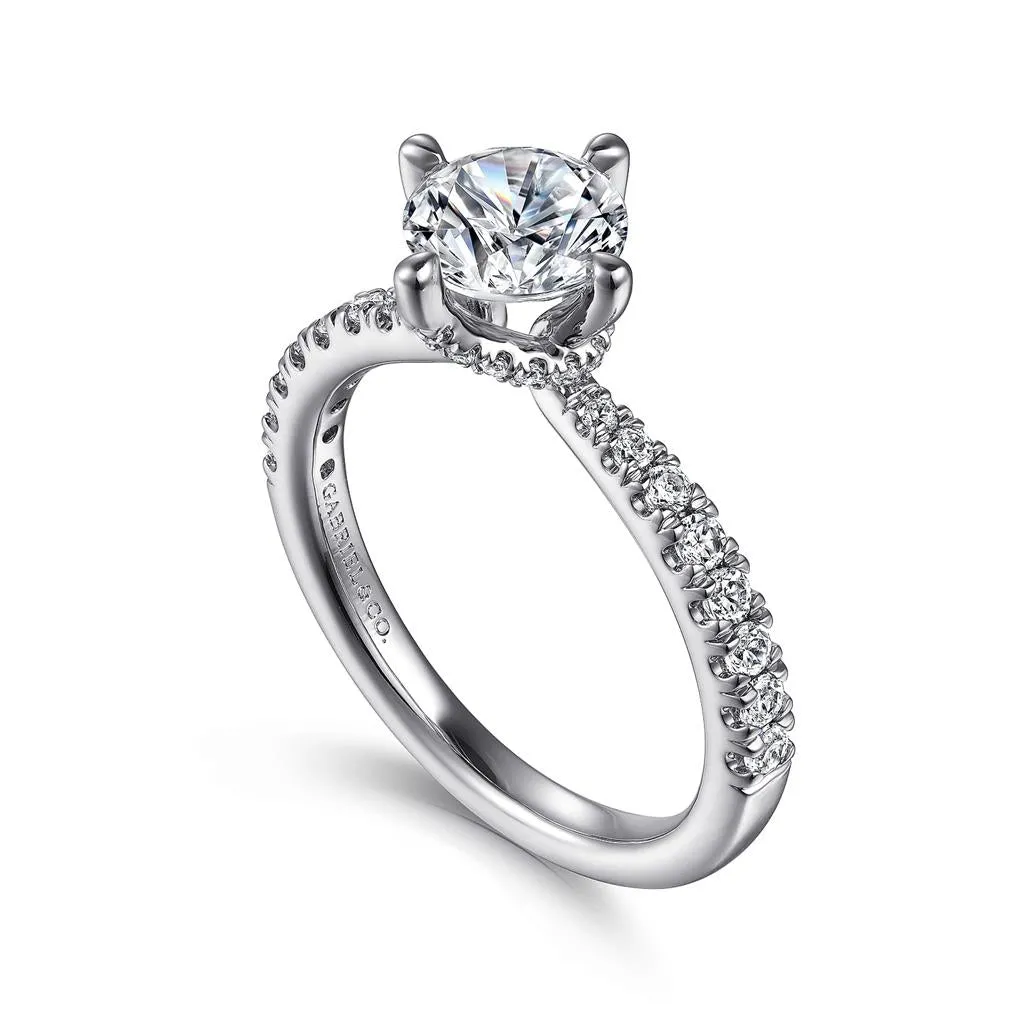 Gabriel & Co Ada - 14K White Gold Round Diamond Engagement Ring