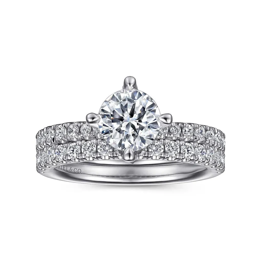 Gabriel & Co Ada - 14K White Gold Round Diamond Engagement Ring