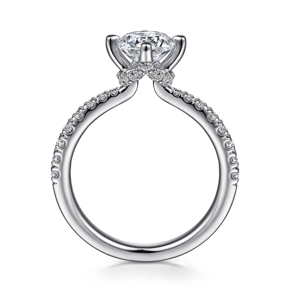 Gabriel & Co Ada - 14K White Gold Round Diamond Engagement Ring