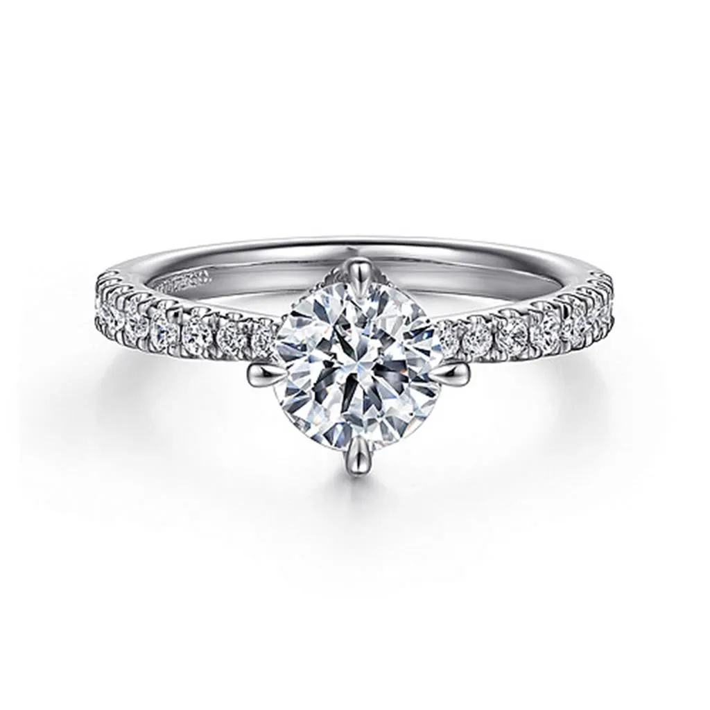 Gabriel & Co Ada - 14K White Gold Round Diamond Engagement Ring