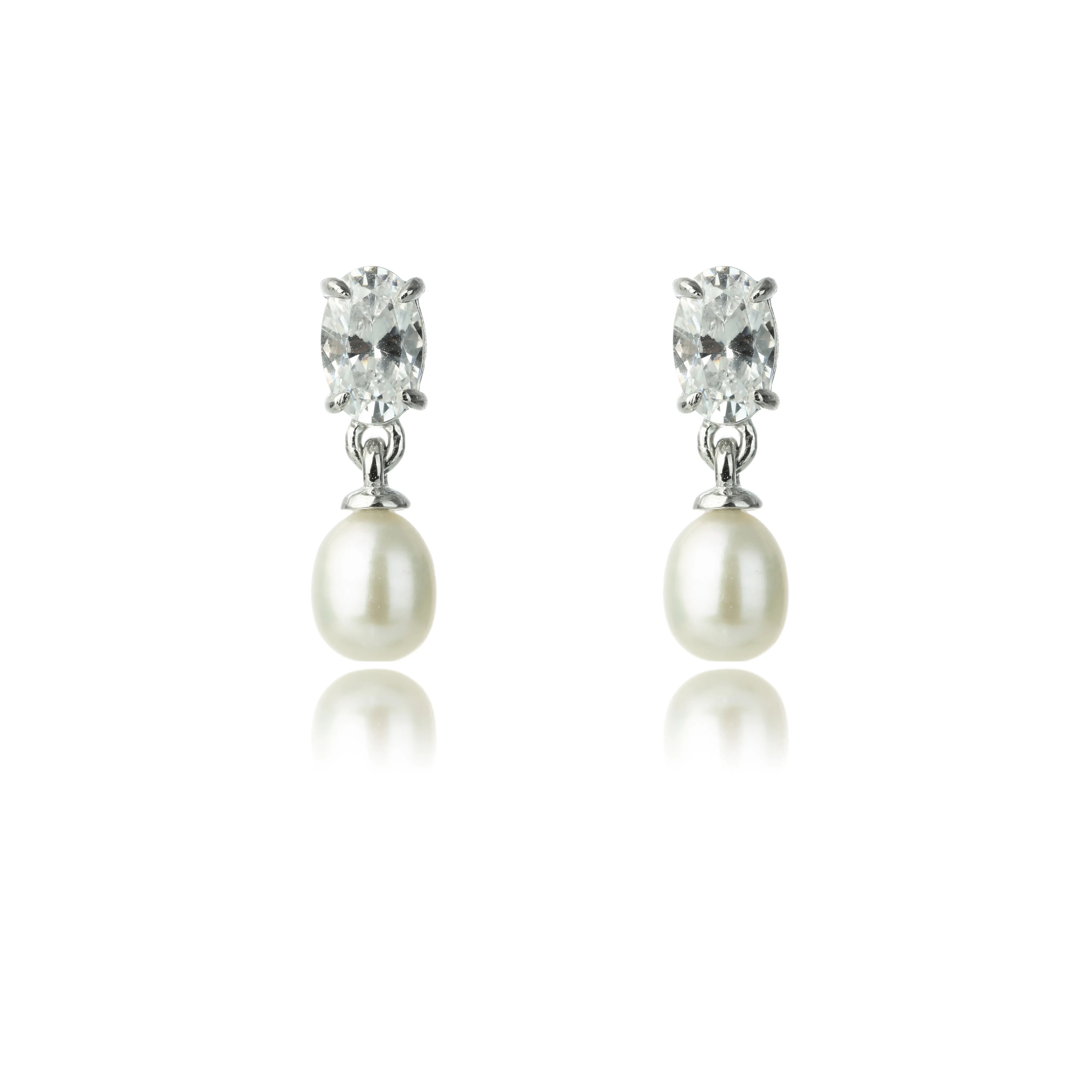 Georgini Oceans Whitsundays Freshwater Pearl Earrings- Silver