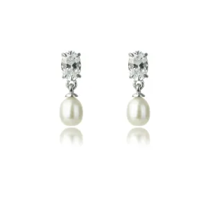 Georgini Oceans Whitsundays Freshwater Pearl Earrings- Silver