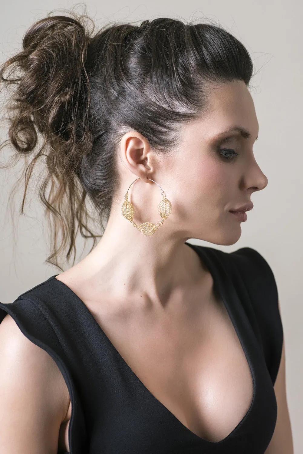 Giant GOLD hoop earrings Unique Fashion