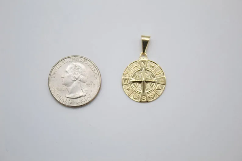 Gold Compass Pendant, Compass Jewelry Gift For Her