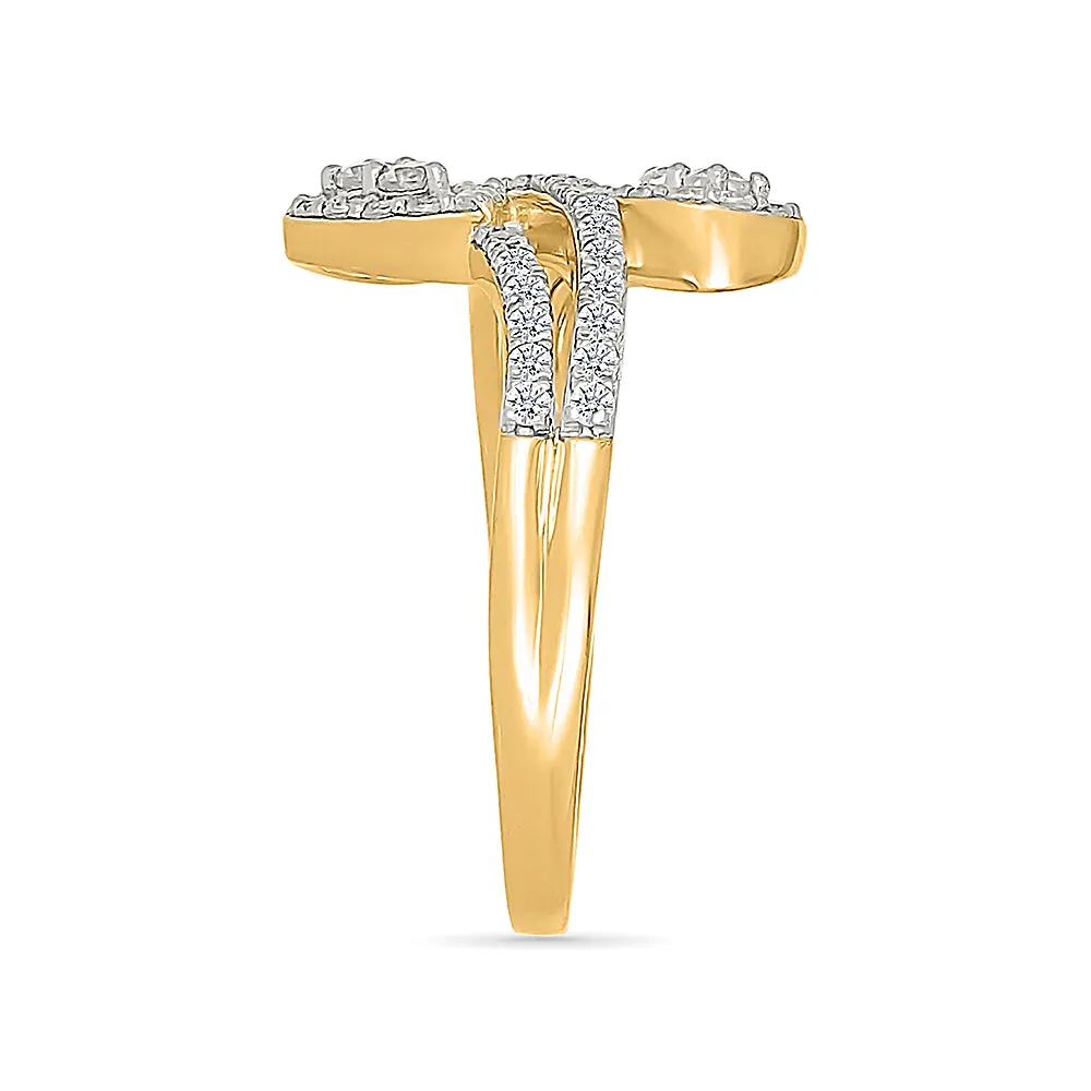 Gold Dual Leaf Embrace Ring