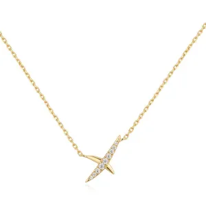 Gold Kiss Pave Necklace