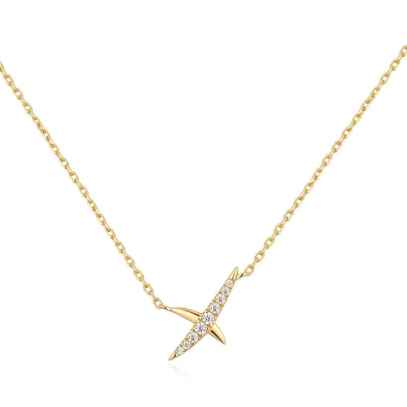 Gold Kiss Pave Necklace