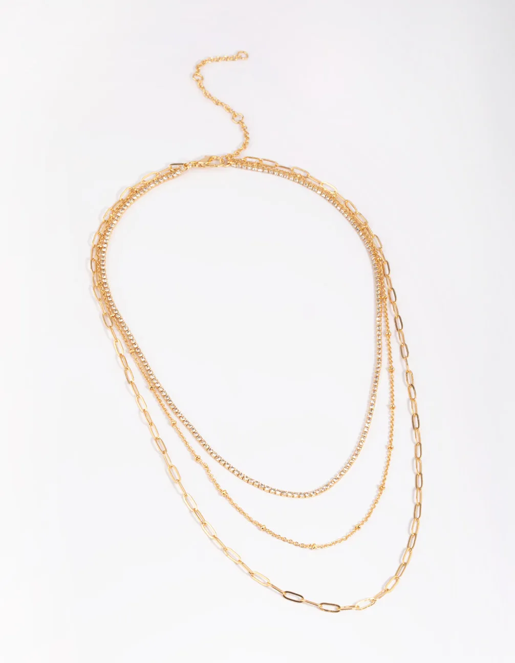 Gold Plated Chain Layered Necklace