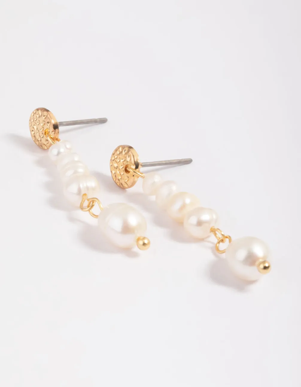 Gold Plated Freshwater Pearl Drop Earrings