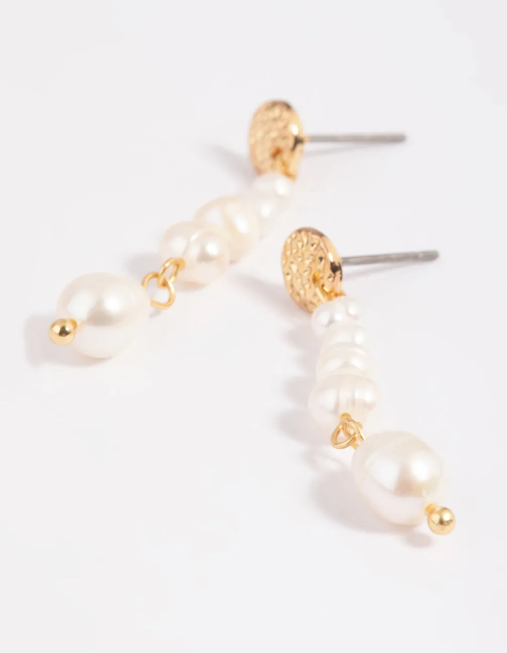 Gold Plated Freshwater Pearl Drop Earrings