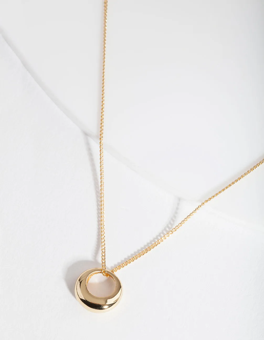 Gold Plated Sterling Silver Organic Open Circle Necklace