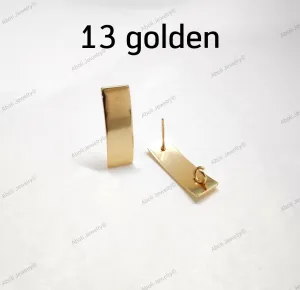 Golden rectangular stud components contemporary rectangle stud MESCGRC1