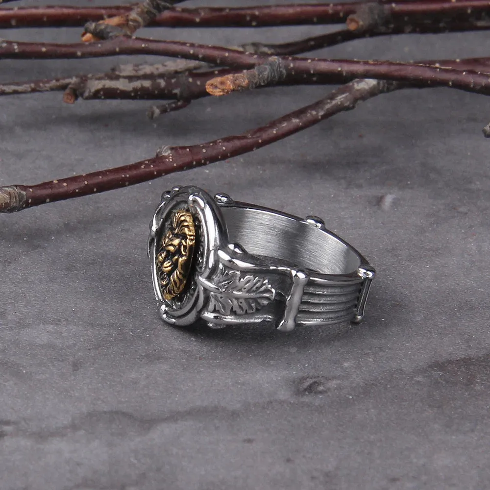 Grassland Lion Viking Ring