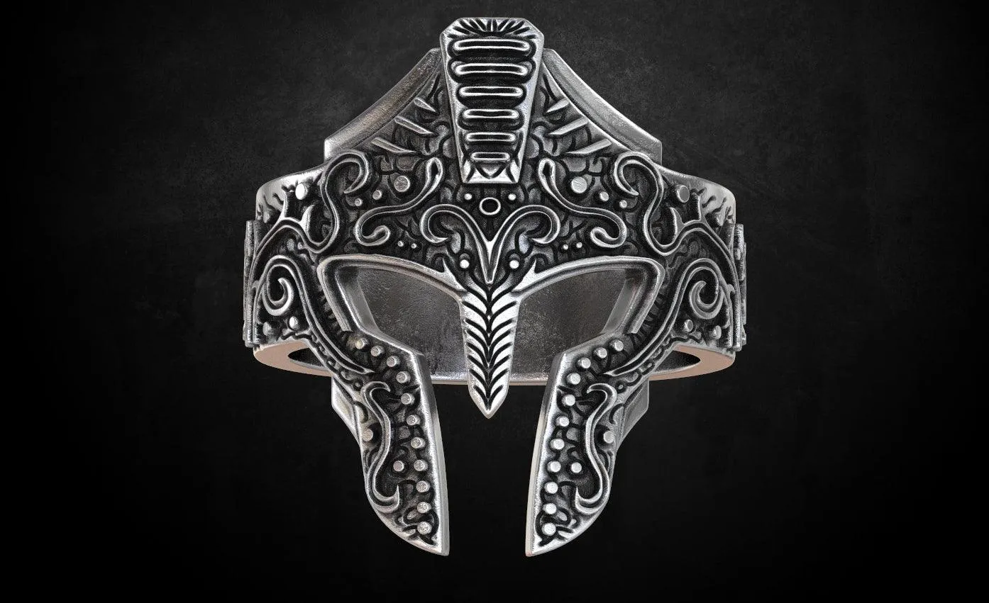 Greek Knight Helmet Ring