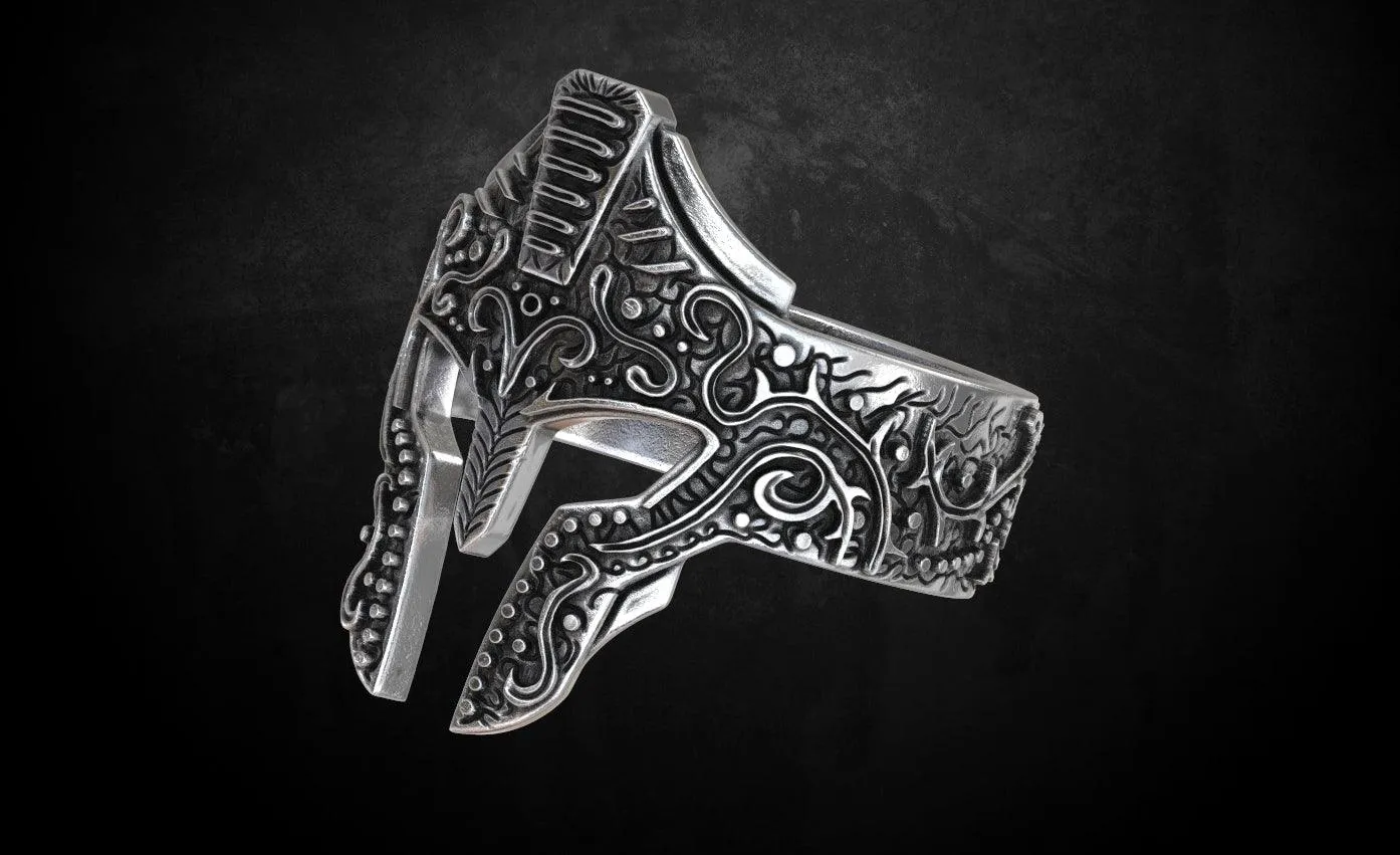 Greek Knight Helmet Ring