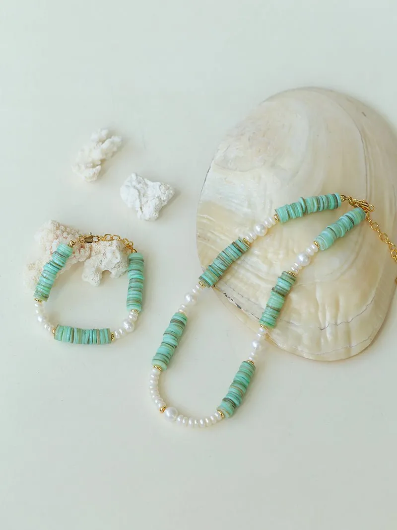 Green Shell Baroque Pearl Necklace